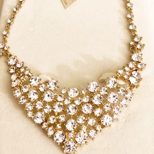 Amrita Singh Gold Tone Rhinestone Bib Necklace